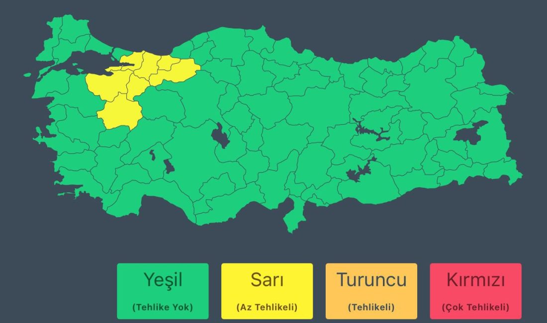 Meteoroloji Genel Müdürlüğü’nden alınan bilgilere göre, 6 Eylül Cumartesi günü