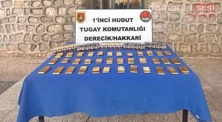 Hakkari Hudut Hattında 36 Kilo Altın Ele Geçirildi Milli Savunma Bakanlığı (MSB), Hakkari hudut hattında gerçekleştirilen arama-tarama faaliyetinde