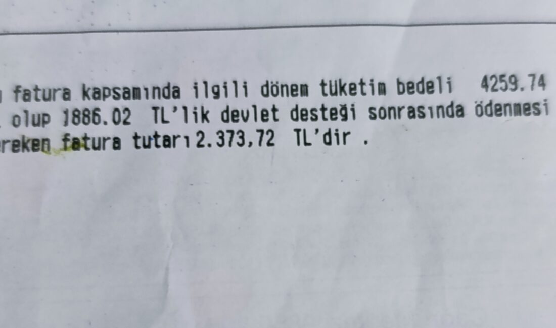 Hakkari’de bir vatandaşın aldığı doğalgaz faturasında yer alan yüksek tutar,