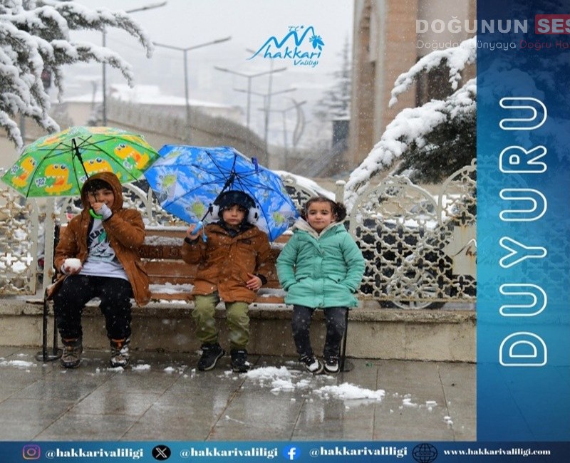 Hakkari’de Yoğun Kar Nedeniyle Eğitime 1 Gün Ara Verildi Meteoroloji Genel Müdürlüğü’nün değerlendirmeleri doğrultusunda, Hakkari il genelinde etkili olması