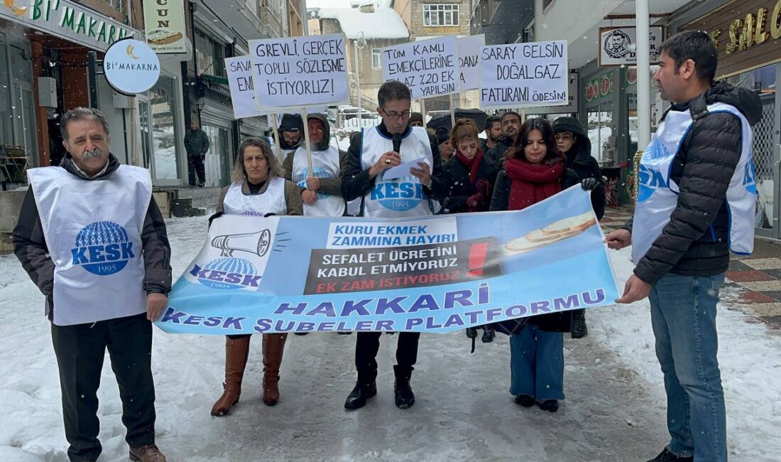 “Geçinemiyoruz!” Kamu Emekçileri İş Bıraktı: Hakkari’de İnsanca Yaşam Çağrısı Kamu emekçileri, artan hayat pahalılığı ve maaşların enflasyon karşısında erimesine