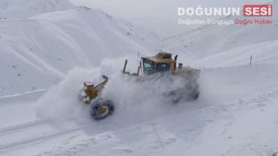 Hakkari’de etkili olan kar yağışı nedeniyle ulaşıma kapanan köy ve
