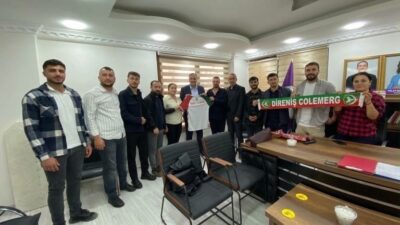 Amedspor Colemêrg Direniş Grubu üyeleri, DEM Parti Hakkari İl Örgütü’nü